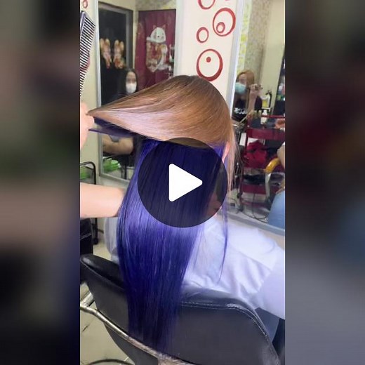 Hair Dye Transformation: Vibrant Blue Coloring Process