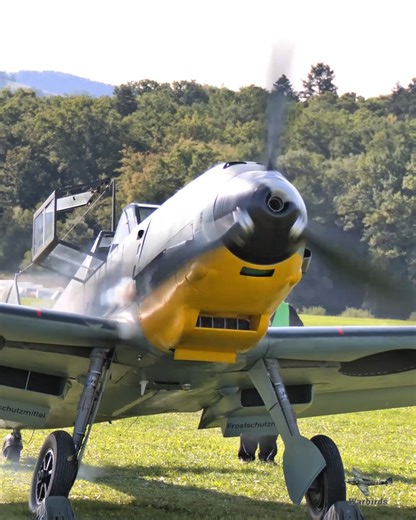 The legendary Messerschmitt Bf 109 E-4 comes alive! Watch this brutal startup of the Daimler-Benz DB 601 as flames burst from the exhaust stacks before the Emil rolls out toward the flightline. That raw V12 sound, the smoke, the fire — this is WWII aviation history in motion. Turn up the volume and feel the power of the DB 601. 🔥✈️ #Bf109 #Warbirds #DB601 #AviationHistory #AircraftStartup | Warbirds