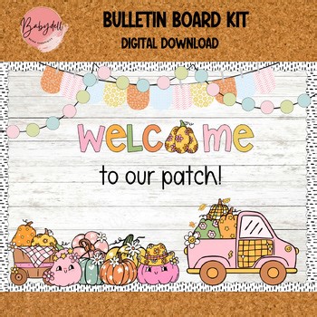 Groovy Fall Bulletin Board Kit | Retro Pumpkin Classroom & Door Decor