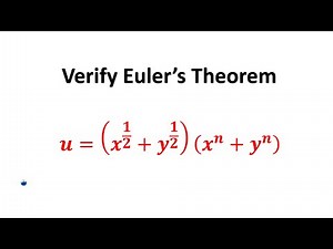Verify Euler's Theorem For u = (x^1/2 + y^1/2)(x^n + y^n) |Homogeneous Function of degre n In Hindi