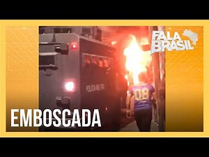 Um caveirão da policia militar foi destruído depois de um ataque com bombas