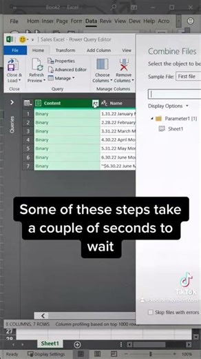 Combine excel files with power query #excel #exceltips #exceltricks