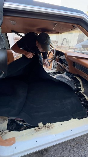 28K views · 930 reactions | New interior who dis? 1977 Ford Ltd II’s interior get a makeover! Now to fix that screeching window regulator 濫 #projectcar #customcars #restoration #carsofinstagram #carinterior #sounddeadening #detailing #fyp | Niles Lee | Facebook