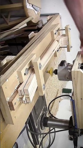 Guitar Neck Shaping with Overarm Router #shorts