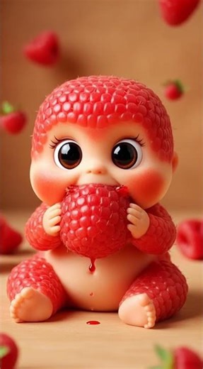 Raspberry Baby: Hyper-Realistic 3D Fruit Animation | 4K Cute CGI
