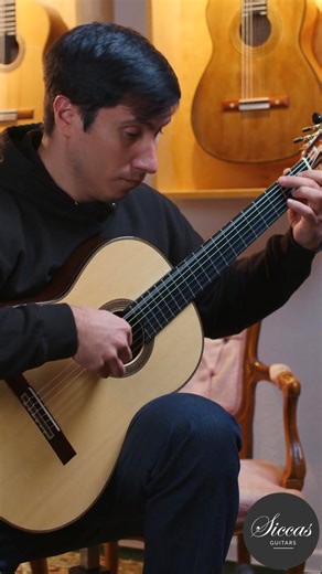 6.9K views · 231 reactions | Straight from Italy, Ivan Bruna’s 2024 guitar impresses with its 4-piece Indian rosewood back, Paneveggio spruce top, and rich, resonant tone. Francisco explores its soulful sound in “Retrato Brasileiro” by Baden Powell.  Comment NEW for a direct link to this guitar. #siccasguitars #italianluthiery #classicalguitar | Siccas Guitars | Facebook