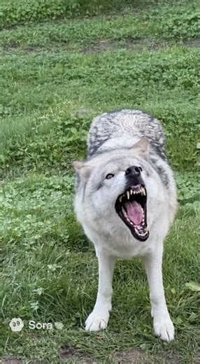 Awkward wolf laugh