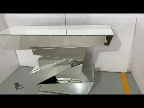 Mirrored Twisted Console Table | Modern Sculptural Entryway Furniture