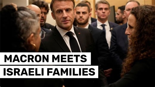 French President Macron meets bereaved families, Israel President during visit