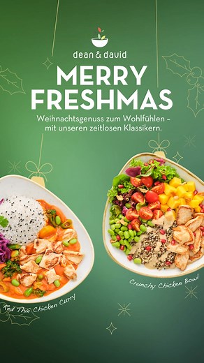 Red Thai Chicken Curry oder Crunchy Chicken Bowl… geht wirklich immer. ✨ Jetzt holen! | dean&david