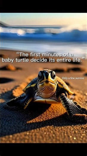 Baby Sea Turtle’s First 5 Minutes Decide Its Life. #facts #babyturtle