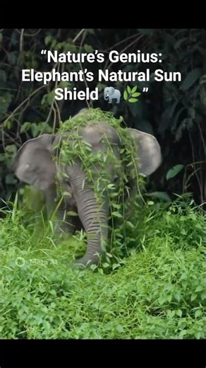 Elephant Uses Bushes Like Sunscreen 🐘🌿