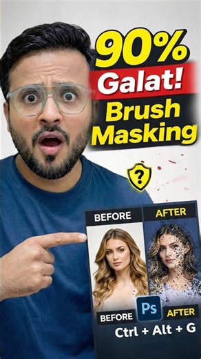 Photoshop Brush Masking Trick 🔥 Scatter Effect in 1 Click (Ctrl+Alt+G)