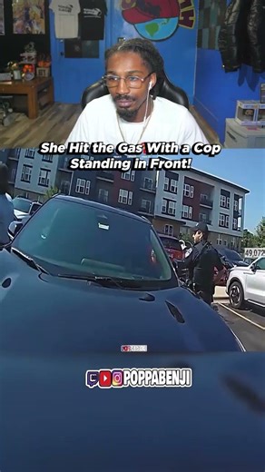 She Hit the Gas With a Cop Standing in Front #SHORTS #poppabenji
