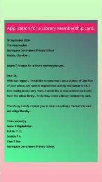 Application for a Library Membership Card .