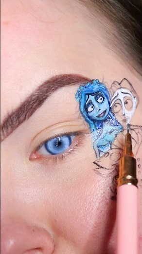🦋🕸️Corpse Bride tutorial #corpsebride #timburton #talent #makeup #halloween #eyemakeup #explore