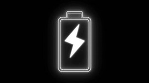 neon low battery animated battery low and battery full charging battery animation 4k looping