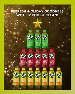 572K views · 10K reactions | Kick off the holiday season with the naturally refreshing goodness of C2 Cool & Clean Green Tea! Brewed and bottled on the same day, C2 Cool & Clean is available in many refreshing flavors including Apple, Lemon and Classic Green Tea. | C2 Cool and Clean | Facebook
