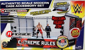 "WWE Modern-Day Steel Cage Playset" w/ ECW & Extreme Rules Ring Skirts