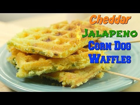 Cheddar Jalapeno Waffle Corn Dogs | Full Recipe