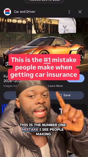 Sharif Ceasar on Instagram: "the #1 mistake people make when getting car insurance Comment “offer” to get a website to shop around for better offers How to save more money on car insurance/ how to pick the right car insurance company/ how to save money #carinsurance #savemoney #car"