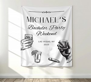 Custom Bachelor Weekend Party Banner Sign, Personalized Whiskey Banner Welcome Sign, Groom Party Decor, Bach Party Wall Backdrop Decor - Etsy