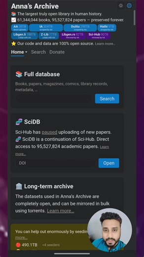 AIWithPJ on Instagram: "Discover Anna’s Archive a massive open library where you can explore and access free books, research papers, textbooks, and digital content from around the world. Whether you’re a student, reader, researcher, or lifelong learner, this platform helps you find knowledge without barriers. In this reel, I’m showing you how to search and navigate Anna’s Archive for the best learning resources online. Follow @AIwithPJ for more powerful tools, educational websites, and life-hack