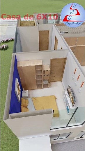 CASA de 6X10 Metros 4 HABITACIONES #arquitectura #casasecologicas #casa