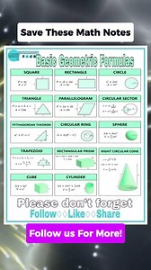 Very Important Geometry Math Notes! 😱 Don't forget to follow for more. Thank you po😊❤️ Please Support our YouTube channel👇👇 https://youtube.com/@MathTricksTutorialVideos?si=43GRJ8JqTQAzRwbw #mathnotes #mathematics #mathtricks #MathTricksTutorial #maths #mathtrick #mathtutorial #basicmath #basicmathreview #viral #trending #educational #mathshortcut #mathhacks #tutorial #lovemath #mathematicstutorial #mathreview #reels #reelsvideo #reelsviral #reelsfb #fyp #FORYOU | Math Tricks Tutorial