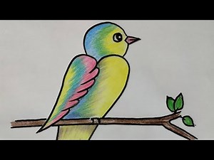 رسم عصفور /رسم بالارقام/اتعلم رسم عصفور جميل برقم 22 بطريقة سهلة والوان جميلة
