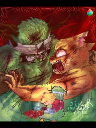 a fanart for @/ laserbobcat on tumblr! if you wanna check the final result they are on my social media tlachor on tumblr and twitter :) #leshy #leshycat #colt #cultofthelamb #leshycultofthelamb