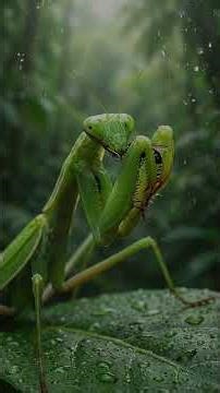 Praying Mantis Hunt 4K Slow Motion | AI Nature Loop 🔪