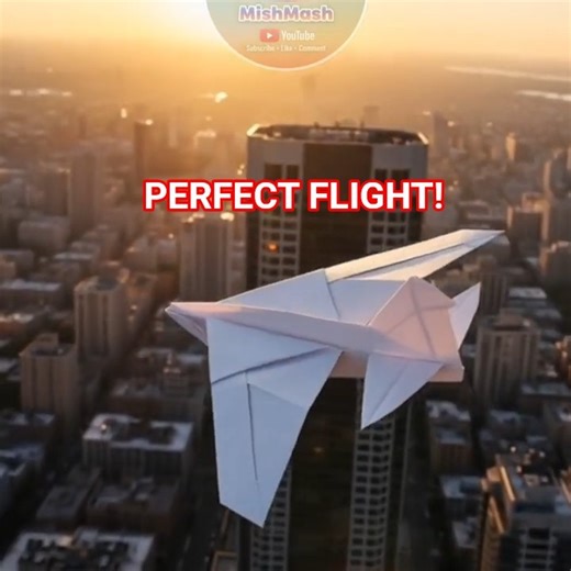 ✈️ Acrobatic Paper Plane Over the Skyline 🏙️