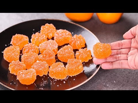 ORANGE GUMMY CANDY RECIPE | ORANGE JELLY CANDY | ORANGE CANDY RECIPE | N'Oven
