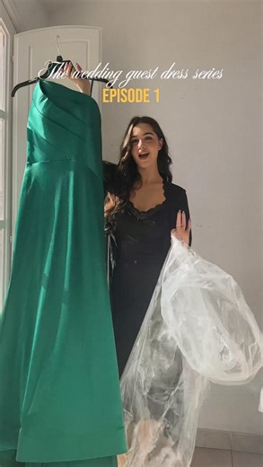 Lola González on Instagram: "The wedding guest dress series, episode 1 Starting with a bang thanks to this gorgeous emerald dress from @betsyandadam 💚 It definitely has the right fabric and structure for a black tie event and I’m obsessed with this color! The only con that I could find is that it doesn’t fit me quite right and I would have to alter it (which is kinda common for me) Leaving that aside, a love the unique design and I think it’s a great option. What do you think? Let me know your