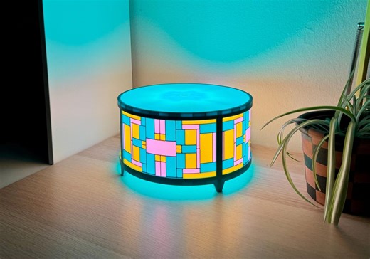 3D Printed Round Geometric Table Lamp – Customizable Soft Glow Light / Accent Lighting - Etsy