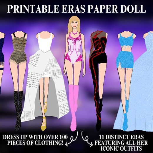Eras Paper Doll: 120  Outfits Bundle (printable Download) - Etsy