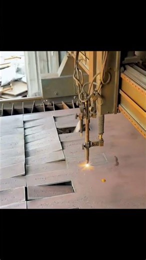 Industrial Torch Cutting Steel Plates.