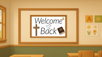 Welcome back sunday school catholic school sign wall art poster decoration