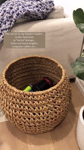 The secret to my blanket basket | Hidden storage hack