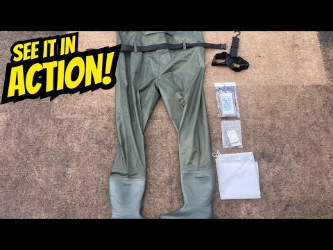 Lightweight waterproof chest waders with boots for outdoors