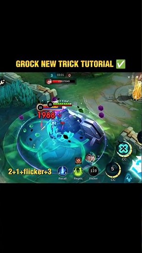 GROCK TRICKS TUTORIAL ✅ #mobalegends5v5 #moba5v5english #moba5v5pippin #grock #viral