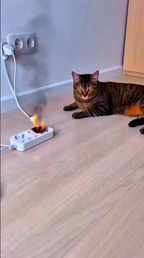 CAT SAVES HOUSE FROM FIRE!!🤯 #HeroCat #RealHero #cat