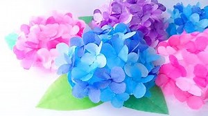【簡単】お花紙で作る✨あじさい💐【壁面飾り】折り紙✨6月の飾り How to make paper hydrangea.Paper flower. – はなみこと