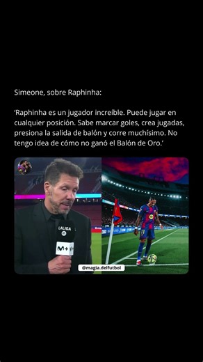 Soltó la bomba... 🔥 #fútbol #fut #viral #raphinha #simeone #barcelona #ballondor #atleticomadrid
