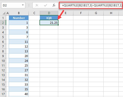 Calculate Interquartile Range (IQR) – Excel & Google Sheets