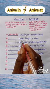 77K views · 1.1K reactions | 'Arrive in' vs 'Arrive at', what's the difference? #EnglishVocabulary #PhrasalVerbs #ArriveIn #ArriveAt #EnglishGrammar #EducationalVid | Table of Knowledge TV | Facebook