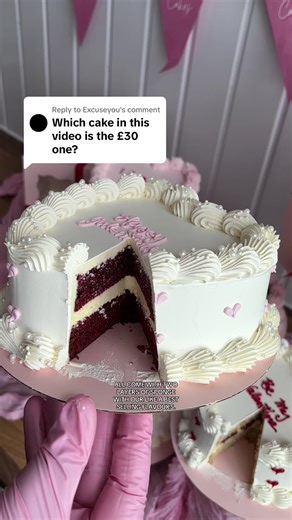 Replying to @Excuseyou A little cake for someone you love a lot 💕 Valentine’s heart cakes now available Link in bio #londoncakes #valentinescake #vintagecake #tiktokmademebuyit #valentinegift