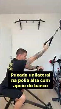Puxada Unilateral na Polia Alta com Apoio #emagrecimento #hipertrofia #treinodecostas #dorsais