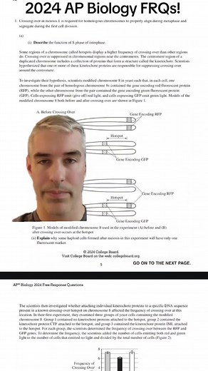 2024 AP Biology FRQs! Let's talk a out them. Question 1. #greenscreen #apbiology #apbio #apbiologyfrqs #frqs #2024apbiology #apbio2024 #crossingover#l #meiosis
